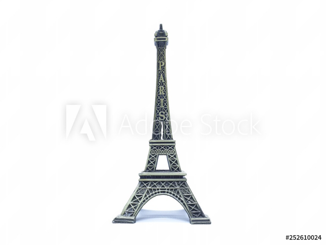 Afbeeldingen van Beautiful Stylish Eiffel Tower of France Europe Model Statue Toys in White Isolated Background
